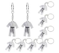 FOYTOKI Leichter Acryl Taekwondo Schlüsselanhänger als Geschenk 10 Stück in Weiß mit Einzigartigem Design 10,8x5,2x4,3 Cm für Rucksack oder Auto zur Abschlussfeier