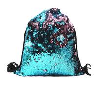 FOYTOKI Wendbarer Beutel Kordelzug aus Polyester mit Robustem Kordelzug Pailletten Design für Festivals und Shopping als Moderner Strandrucksack für Damen