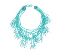 [Fpbiagoq] mehrschichtige Perlenkette ethnischer Schmuck, langlebig, bequeme Passform, Damen, modisch, mehrschichtig, ethnisch, Damen, フリーサイズ, Wie in der Beschreibung beschrieben, Ohne Edelstein