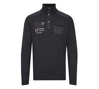 FQ1924 Erlong Herren Strickpullover Troyer Grobstrick Pullover mit Stehkragen, Größe:L, Farbe:Charcoal Mix (200278)