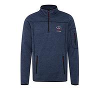 FQ1924 FQBirk Herren Fleecepullover Sweatpullover Troyer mit Stehkragen, Größe:L, Farbe:Navy Blazer Melange (1939231)