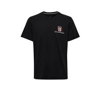 FQ1924 FQOlaf T-Shirt Kurzarm Shirt mit Stickerei Rundhals-Ausschnitt Unifarben hochwertige Baumwoll-Qualität, Größe:XL, Farbe:Black Beauty (193911)