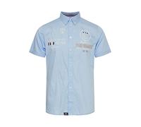 FQ1924 FQRontus Herren Kurzarmhemd Herrenhemd Hemd mit Kent Kragen aus 100% Baumwolle, Größe:XL, Farbe:Chambray Blue (154030)