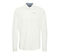 FQ1924 FQSteven Herren Hemd Herrenhemd Freizeithemd mit Kentkragen Knopfleiste Label-Details 3-Knopf-Manschette Baumwollmischung Regular fit, Größe:XL, Farbe:Snow White (110602)