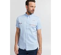 FQ1924 Kurzarmhemd Herren Regular Fit Baumwolle blau, XL