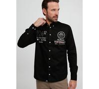FQ1924 Langarmhemd Herren Regular Fit Baumwolle schwarz, M