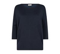 Strickpullover FREEQUENT "FQJONE-PU", Damen, Gr. XXL, blau (salute), Web, Obermaterial: 80% Viskose, 20% Polyamid, unifarben, lässig geschnitten hüftbedeckend, Rundhals, extrabreites Bündchen, Pullove