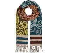 FRAAS Cashmink Schal 44 x 200 cm - Weicher als Kaschmir - Made in Germany - Schal mit Muster-Mix für Damen - Perfekt für Herbst und Winter Petrol