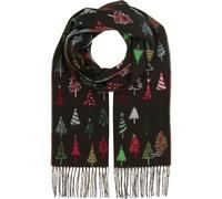 FRAAS Cashmink Weihnachtsschal - warmer Schal mit Winter-Motiv für Damen und Herren - 35 x 200 cm - Made in Germany Schwarz