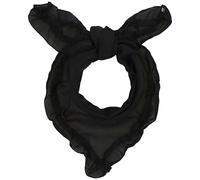 FRAAS | Damen Halstuch mit Rüschen | Baumwolle Seide | leicht transparent | 42 x 100 cm Black