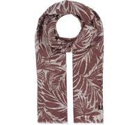 FRAAS | Damen Schal aus Baumwolle | Palmenblatt Print tropisch | Sommer | 50 x 180 cm Taupe
