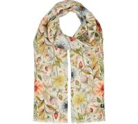 FRAAS Damen Schal Blumen-Print Vintage-Design luftig Sommer Hanf-Baumwolle | 58 x 180 cm Butter Cream