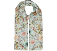 FRAAS Damen Schal Blumen-Print Vintage-Design luftig Sommer Hanf-Baumwolle | 58 x 180 cm Powder Mint