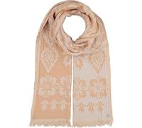 FRAAS Damen Schal Sustainability Edition mit floralem Damastmuster | Doubleface | 100% Baumwolle | 70 x 180 cm Greige