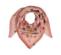 FRAAS Damen Tuch Baumwolle Seide | Blüten und Vögel bunt | 103 x 103 cm Blossom