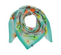 FRAAS Damen Tuch Baumwolle Seide | Blüten und Vögel bunt | 103 x 103 cm Powder Mint