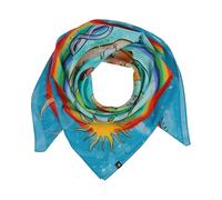 FRAAS Damen Tuch Tiere aus aller Welt Seidenmischung 103x103 cm | Halstuch Schal True Blue