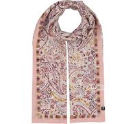 FRAAS Damenschal Paisley Seidenmischung | Rahmen Streifen | 65 x 180 cm | 70% Baumwolle 30% Seide Blossom