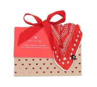 FRAAS Geschenkset für Damen | Seiden-Nickituch mit Paisley-Design 51 x 51 cm | mit Tasche und Grußkarte French Red
