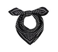 FRAAS Halstuch Damen gepunktet - 51 x 51 cm Größe - Nickituch Seide - Seidentuch für Damen mit Polka Dots Muster - Bandana Tuch perfekt für den Sommer Schwarz