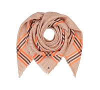 FRAAS Halstuch Damen - Tuch mit Highlight-Streifen - 120 x 120 cm - leichte Baumwollmischung Chinchilla