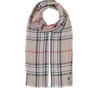 FRAAS Herrenschal Baumwolle | leichtes Krepp-Design mit Plaid Karo | 40 x 180 cm Beige