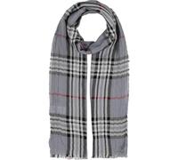 FRAAS Herrenschal Baumwolle | leichtes Krepp-Design mit Plaid Karo | 40 x 180 cm Grey