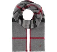 FRAAS Kaschmir Schal 58 x 180 cm - karierte Stola aus 100% reinem Kaschmir für Damen - The Plaid - Wärmend und Hautfreundlich Grau