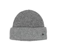 FRAAS Kuschelige Strickmütze mit farblich abgesetzter Bouclé-Krempe | Hergestellt aus recyceltem Polyester Grey