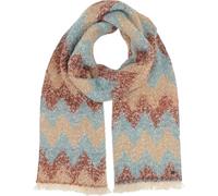 FRAAS Kuscheliger Schal | Zickzack-Design im Retro-Look | 25 x 200 cm | Wollanteil | Für Damen Denim Dust