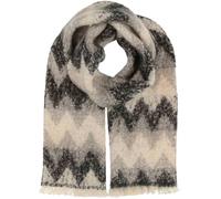 FRAAS Kuscheliger Schal | Zickzack-Design im Retro-Look | 25 x 200 cm | Wollanteil | Für Damen Grey