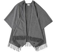FRAAS Poncho 130 x 150 cm - Ruana einfarbig aus reinem Polyacryl - Für Damen - Perfekt fürs ganze Jahr Grau