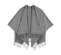 FRAAS Poncho 130 x 150 cm - Ruana einfarbig aus reinem Polyacryl - Für Damen - Perfekt fürs ganze Jahr Morning Grey