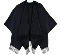 FRAAS Poncho 130 x 150 cm - Ruana einfarbig aus reinem Polyacryl - Für Damen - Perfekt fürs ganze Jahr Navy