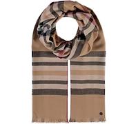 FRAAS Schal 60 x 200 cm - Made in Germany - Stola festlich - Aus reinem Polyacryl - XXL Schal kariert für Damen Camel