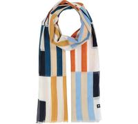 FRAAS Schal Damen | Retro Streifen 60er 70er | 100% Baumwolle 50 x 180 cm True Blue