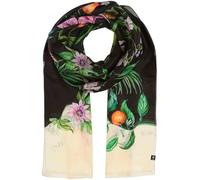 FRAAS Stola Damen aus 100% reiner Seide - 100 x 200 cm - Schicker Seidenschal mit Dschungel-Muster Caviar