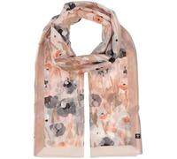 FRAAS Stola Damen mit Aquarell Blumen-Muster - 65 x 180 cm - in Seidenmischung - leichter Schal für den Sommer Steingrau