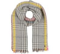 FRAAS Wollstola kariert mit farbigen Highlights - 60 x 180 cm - leichter Schal für Damen Grau