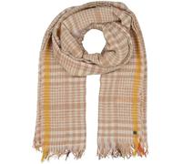 FRAAS Wollstola kariert mit farbigen Highlights - 60 x 180 cm - leichter Schal für Damen Camel
