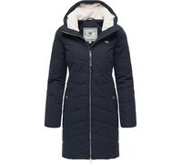 fRagwear Damen Langer Wintermantel warmer Steppmantel mit Kapuze Noita YOUMODO Navy Gr. XXL