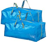 FRAKTA Gepäcktasche für Trolleys, blau, Länge: 73 cm, Tiefe: 35 cm, Höhe: 30 cm, maximale Tragkraft: 25 kg, Volumen: 76 l, kann in der Hand oder auf dem Rücken getragen werden, blau, 2-Pack