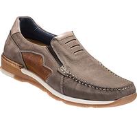 Franco Bettoni Bequem-Mokassins in Taupe, Herren-Slipper aus Nubuk-Leder, komfortabler Freizeitschuh, atmungsaktiv, erhöhte Laufsohle, Gr. 40-46