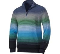 Franco Bettoni Pullover Herren, Strickpullover aus 100% Baumwolle mit Zipp, Sweatshirt für Männer, Blau-grün, Gr. 48