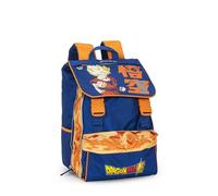Franco Cosimo Panini Dragon Ball - Offizieller Schulrucksack Dragon Ball, erweiterbarer Rucksack, 2 große Fächer, 2 Fronttaschen, 2 Seitentaschen, verstellbare gepolsterte Schultergurte, Blau/Orange