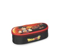 Dragon Ball Super - Federmäppchen, oval, offizielles Produkt von Dragon Ball, ideal für die Aufbewahrung von Schreibwaren, mit Trennwand innen mit elastischen Schlaufen und praktischem Reißverschluss,