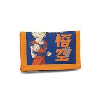 Franco Cosimo Panini Dragon Ball Super - Offizielle Dragon Ball Geldbörse mit praktischem Klettverschluss, Außentasche und Innenfächern, Geschenkidee für Kinder und Jungen, Blau/Orange, 12 x 8,5 cm,