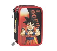 Dragon Ball - Offizielles Federmäppchen für die Schule Dragon Ball, Federmäppchen mit 3 Fächern für Kinder und Mädchen mit Schreibwarenset, löschbarer Stift in Blau Frixion und praktischem