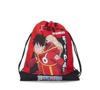 Franco Cosimo Panini One Piece - Offizieller One Piece Beutel mit Kordelzug, kompakt und vielseitig, ideal für Fitnessstudio, Schule, Reisen, Brotdose, Geschenkidee für Kinder und Jungen, rot, 35 x 42
