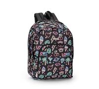 Franco Cosimo Panini Unisex Kinder Zaino Organizzato ORGANISIERTER Rucksack Allover NEON Comix, Schwarz